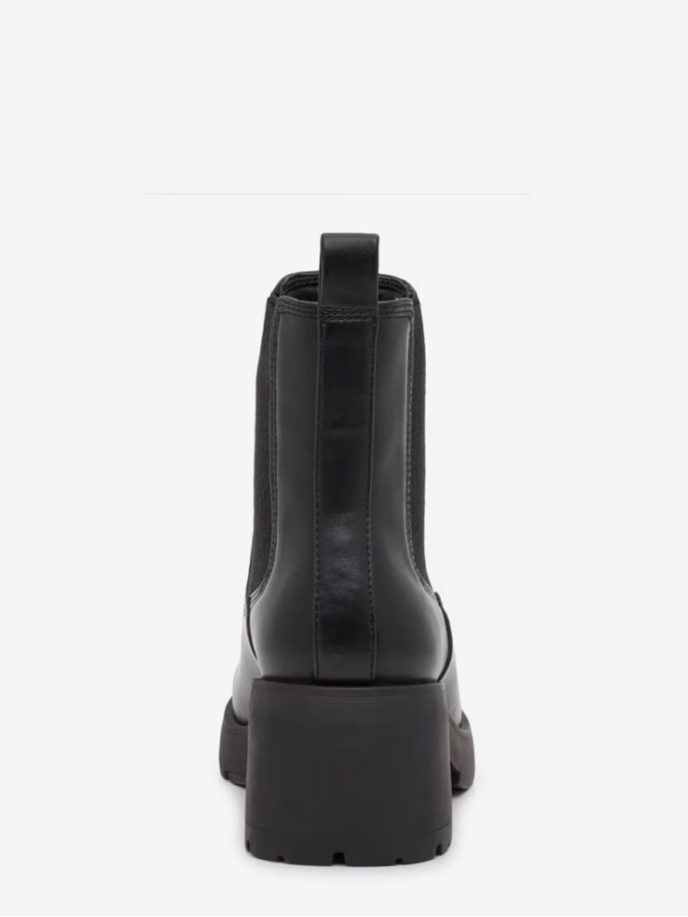 Steve Madden Bronte Chunky Chelsea Boots Black Lug Sole Size 8.5 Trendy Minimal - Picture 4 of 5
